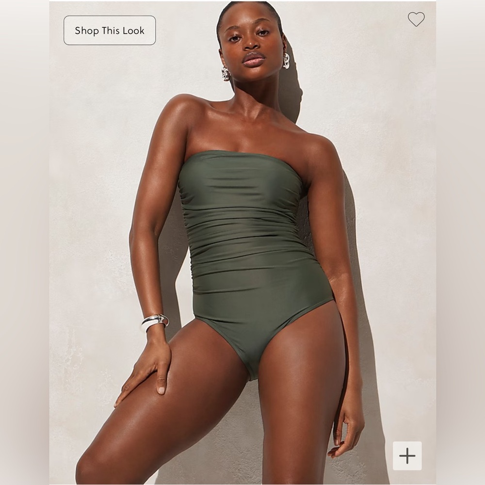 J CREW Ruched bandeau one-piece swimsuit